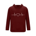 thumbnail image 4 of VBTAPA Men's Valentines Day Tracksuit 2 Piece Casual Sweatsuit Heart Beat Printed Hooded Sweatshirt with Drawstring Sweatpants Jogging Matching Sets with Pockets Limited Time Sales Red XXL, 4 of 6