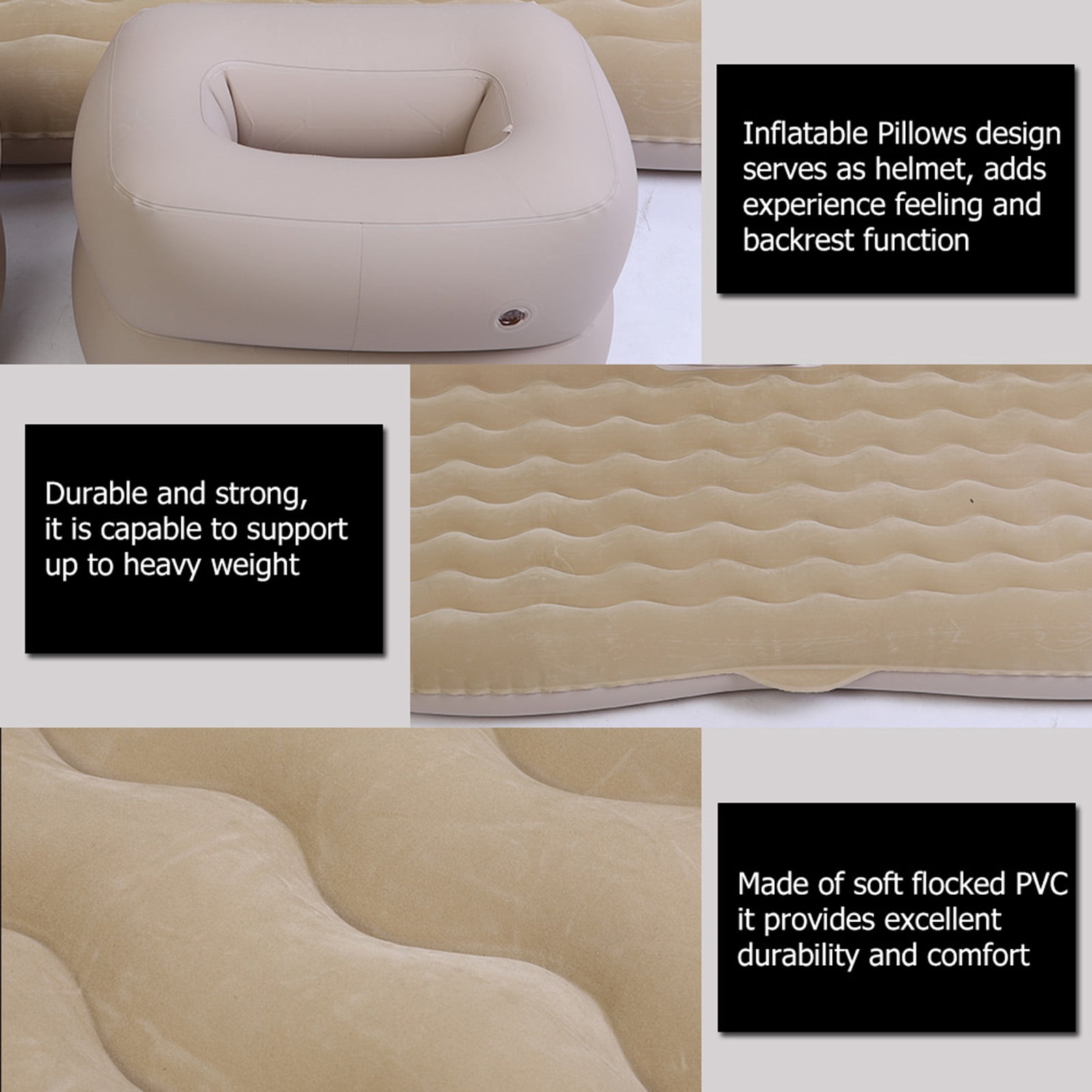 Car Inflatable Mattress, Air Mattress, Inflatable Bed Mattress Indoor Outdoor Camping Travel Car Back Seat Air Beds Cushion
