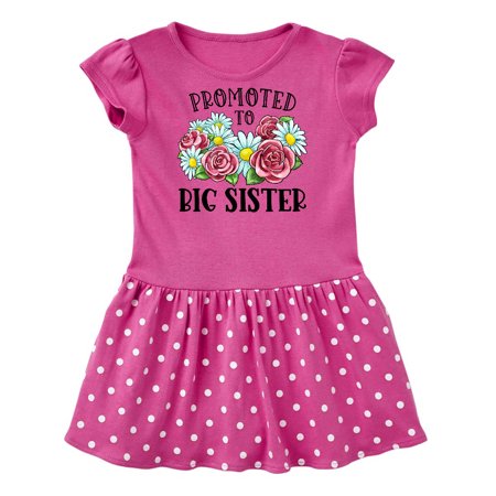 

Inktastic Promoted to Big Sister with Flowers Gift Baby Girl Dress