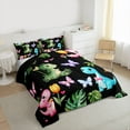 thumbnail image 3 of Homewish Kawaii Colorful Dinosaur 3 Pieces Queen Comforter Set for Children Teens Girls,Cute Animal Dino Ultra Soft Bedding Sets,Floral Butterfly Bedding Comforter Set,Super Cozy Room Decor, 3 of 8