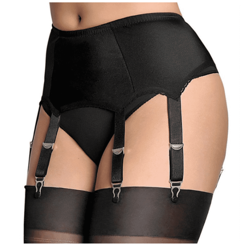 Slocyclub Mesh Suspender Belts Women for Stockings/Lingerie with 6 Metal Clip Adjustable Straps Girdle Garter Belt