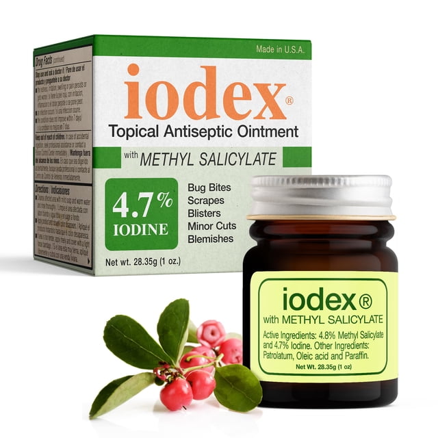 Ungüento IODEX de salicilato de metilo, 30 ml, para dolores y molestias
