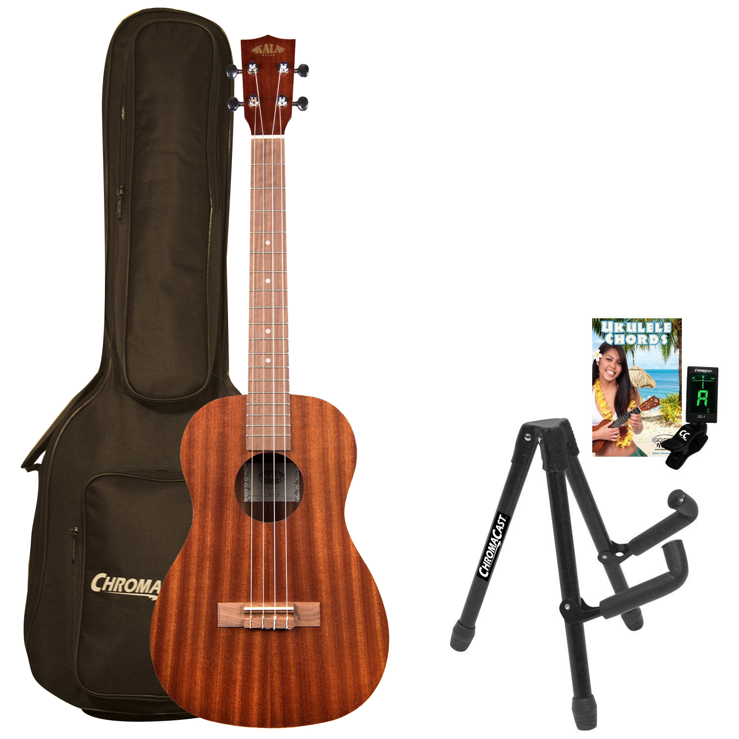 Kala Ka B Satin Mahogany Baritone Ukulele With Stand Clip On Tuner Gig Bag Lesson Chord Guide Walmart Com Walmart Com