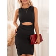 thumbnail image 2 of ELF Women Wrap Formal Dress Solid Color Cutout Sleeveless Evening Gown for Cocktail Wedding Party Dress, 2 of 9