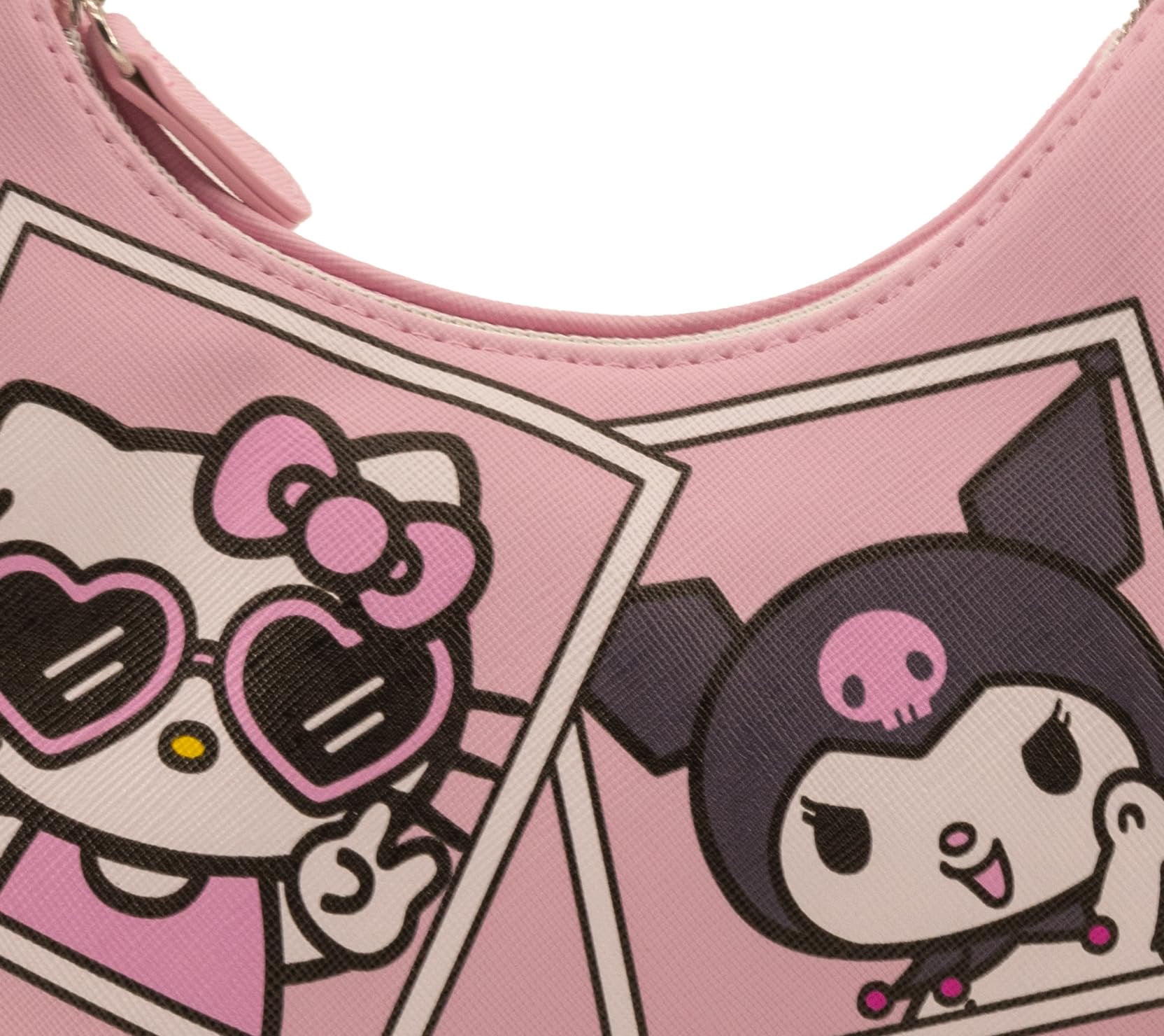 Sanrio Hello Kitty and Kuromi Hobo Handbag Purse for Girls  Crossbody Shoulder Bag with Adjustable Strap  Small PU Leather Toddler Purse, Preschool Handbag, Everyday Tote or Travel Mini Purse Age 3+