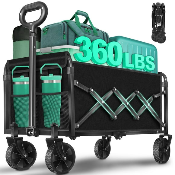 Carrito plegable Kovryx, 360 kg, utilitario plegable, 120 litros