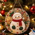thumbnail image 6 of Huchen Pearl Kit, Christmas Pearl Diamond Painting Suncatcher Kit, DIY Craft Pre-Assembled Metal Chain, Acrylic Round Board with Edge, Mixed-Sized Pearl Beads Craft, Festive Window Wall 9.84*9.84in, 6 of 8