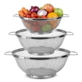 thumbnail image 5 of FENGGHAO Stainless Steel Colander Small Mesh Strainer with Handles and Resting Base Fast Draining Kitchen Colander Dishwasher Safe, 5 of 7
