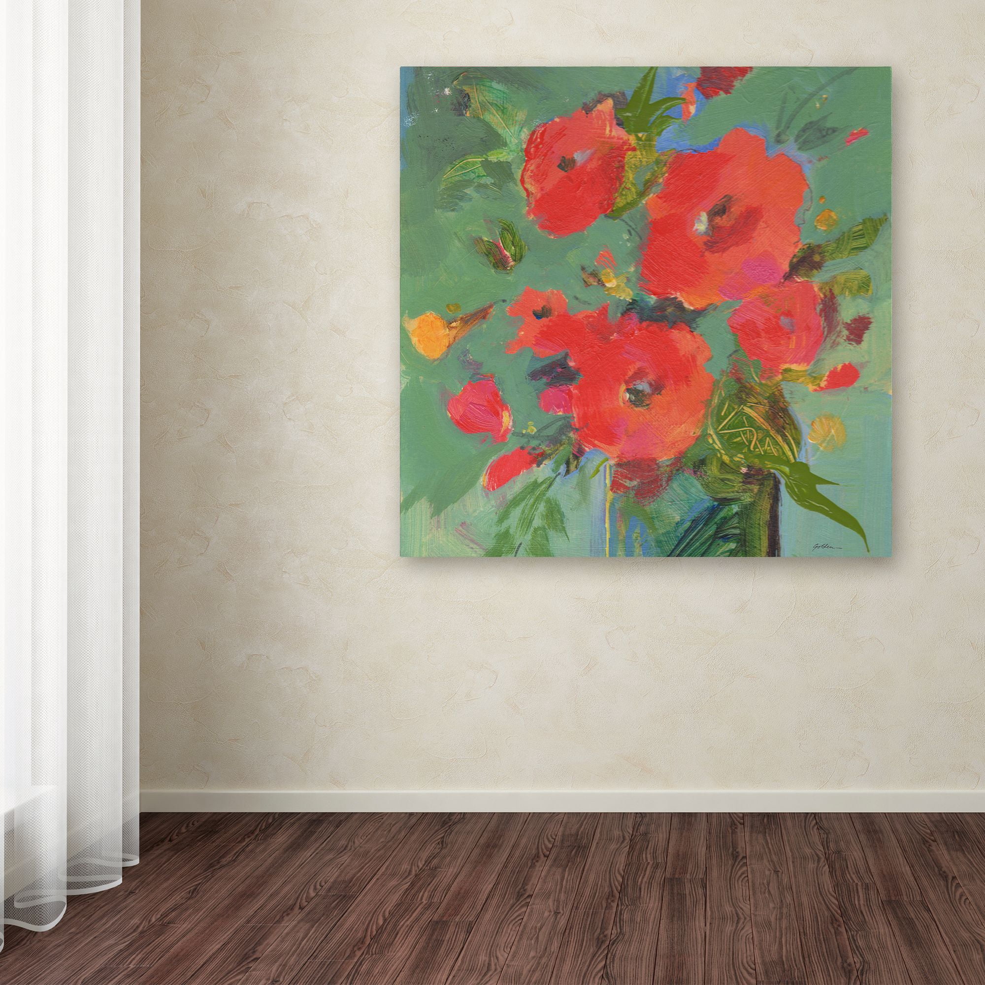 Trademark Fine Art "Crimson Bouquet" Canvas Art by Sheila Golden