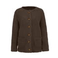 thumbnail image 6 of Womens Sherpa Cardigan Sweaters Teddy Soft Cozy Long Sleeve Button Down Fleece Jacket With Pockets Fall Winter, 6 of 6