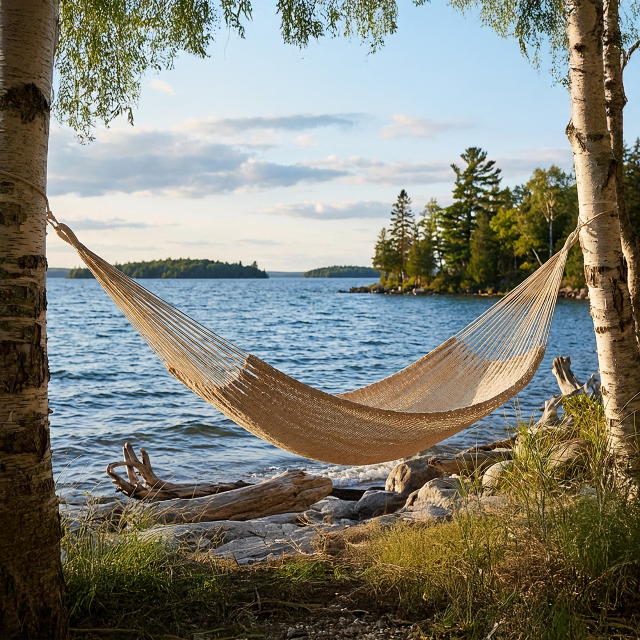 Sunnydaze 2-Person Cotton and Nylon Mayan Family Hammock, 625 lb Capacity - Natural