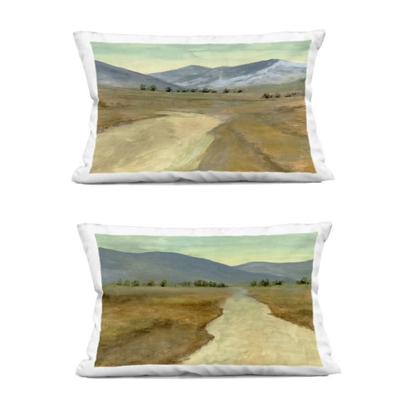 Stupell Industries Barren Desert Path 14" x 20" Landscape & Nature Print Polyester Decorative Pillow Set, Zip Closure 2 Count