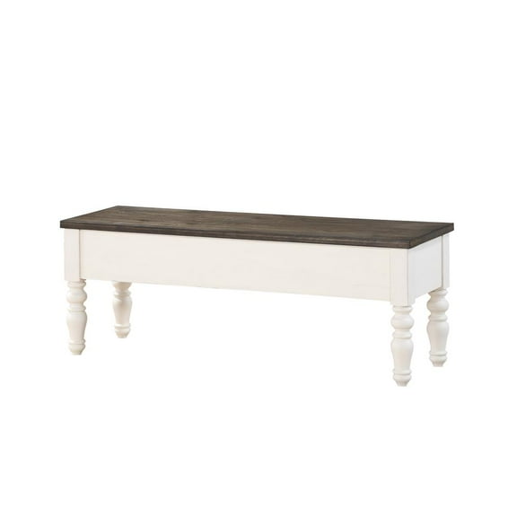 Steve Silver Joanna Two-tone Ivory and Dark Oak Storage Bench