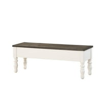 Steve Silver Joanna Two-tone Ivory and Dark Oak Storage Bench