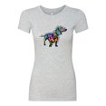 thumbnail image 2 of Wild Bobby, Colorful Dachshund Is My Spirit Animal Lover Womens Slim Fit Junior Tee, Heather Grey, Small, 2 of 3