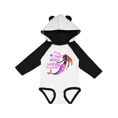 

Inktastic My 1st Black History Month with Mermaid and Starfish Gift Baby Boy or Baby Girl Long Sleeve Bodysuit