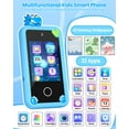 thumbnail image 5 of Kids Smart Phone Toy, 2.8" Touchscreen, Dual Camera, Music, Games, 32GB SD Card for Kids, Blue, 5 of 9