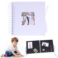 thumbnail image 1 of Plertrvy Black Cardstock Scrapbook, Creative Diy Photo Album with Ribbon Bow, 8-inch Window Design Memory Book for Personalized Picture Storage, White, 1 of 9