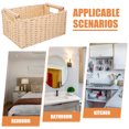 thumbnail image 3 of Panier de Rangement Tissé Beige avec Poignée pour Organisation Domestique Design Multifonctionnel Durable 11.8 x 8.3 x 7.1 Pouces, 3 of 8
