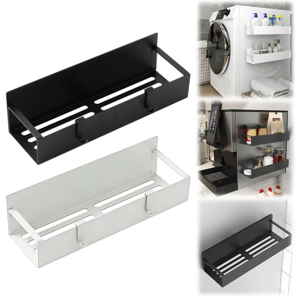 Magnetic Spice Rack For Refrigerator,Fridge Organizer,2 Pcs Magnetic Spice Storage Rack Organizer For Refrigerator And Oven, Fridge Organizers And Storage,Kitchen Organization( Large & Small,Black )