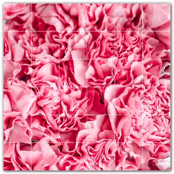 Picture-Tiles.com: Flowers Ceramic Tile Wall Mural WAL500645-66L. 48"W x 48"H using (36) 8" x 8" Ceramic Tiles-Satin Finish