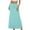 Mint Green, variant on EDFBUYKRS Female Skirts High Waisted Skirt with Slit Long Women's Casual Ruched Stretchy High Waist A Line Skirt Flared Midi Skirt