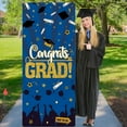 thumbnail image 4 of 2021 Décorations de Fête de Graduation, Grand Tissu Félicitations Graduation Couverture de Porte Graduation Bannière Photo Booth Fond pour 2021 Grad Fournitures de Fête Intérieure / Extérieure (Bleu), 4 of 7