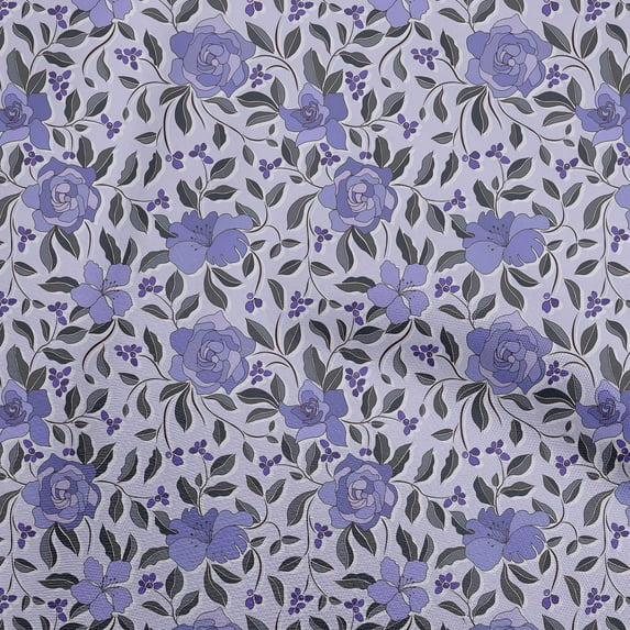 oneOone Georgette Viscose Purple Fabric Floral Retro Dress Material Fabric Print Fabric By The Yard 42 Inch Wide