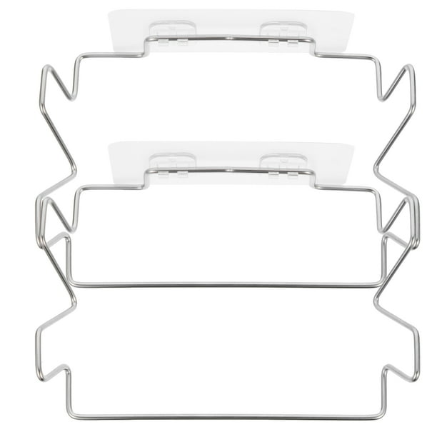 Solicador de bolsas de basura portátil de 2 pcs soporte de bolsa de basura de acero inoxidable para casa