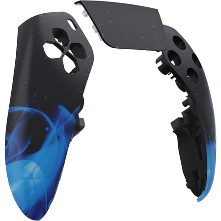 eXtremeRate Left Right Front Housing Shell with Touchpad Compatible with ps5 Edge Controller Blue Flame DIY Replacement Faceplate Shell Custom Touch Pad Cover Compatible with ps5 Edge Controller