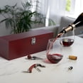 thumbnail image 6 of True Cherry 1-Bottle Wine Accessories Gift Set | Premium Corkscrew Opener Kit, Drip Ring, and Wine Pourer and Stopper in Wood Case with Padded Insert, 6 of 7