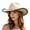 Beige, variant on Western Diva Cowboy Hat for and Jazz Fedora Style Party Hat for Stage Dance Performances and Western Leather Hats for Men Western One Size