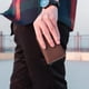 thumbnail image 4 of Slim Wallet for Men - Holder RFID Blocking Minimalist Business Credit Card Wallet with Money Pocket Metal Card Case (Brown), 4 of 5