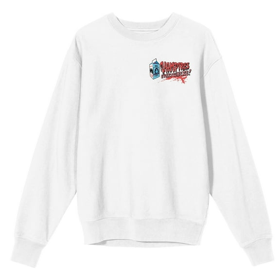 Lost Boys David Vampires Everywhere Poster Art Crew Neck Long Sleeve White Adult Sweatshirt-Medium