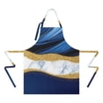 thumbnail image 2 of Blue and Gold Marble Glitter Waves Pattern Apron-Garden Aprons for Women with Pockets-Cotton Linen Waterproof Kitchen Cooking Gardening Aprons Adjustable for Kitchen,Cooking,BBQ and Salon 33x27 Inch, 2 of 7
