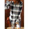 thumbnail image 4 of ABPHQTO Camisa abotonada de manga larga con estampado a cuadros para mujer, 4 of 5