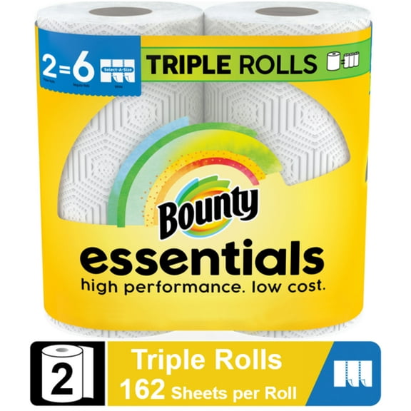 Bounty Paper Towels, Select-a-Size, Essentials 2 Triple Rolls, White