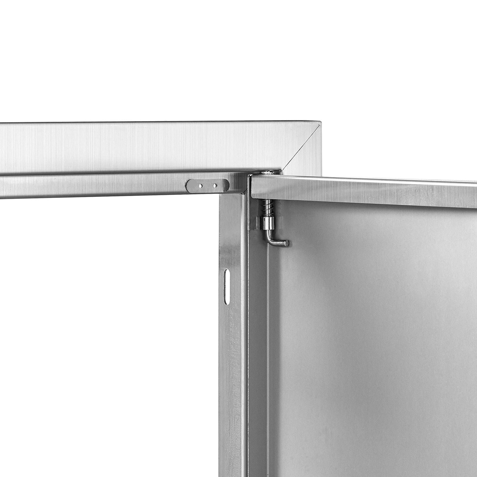 Stainless Steel BBQ Access Door 17x24 Inch with Reversible Hinge, Ergonomic Handle, CAD Template, for Outdoor Kitchen Island
