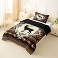 thumbnail image 2 of Manfei Classic Deer Grid Twin Comforter Sets,Brown Check Pine Bedding Set,Black Reversible,2-Piece,1 Comforter and 1 Pillowcase, 2 of 7
