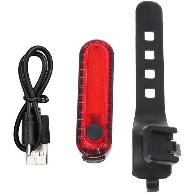 Lumière Arrière Étanche à Haute Luminosité, Rechargeable par USB, pour Vélo, 4 Modes, 5 LED