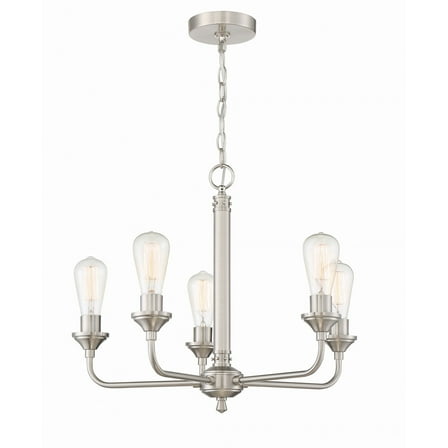 53025-BNK Craftmade Lighting Bridgestone - Five Light Chandelier in Transitional Style - 22.75 inches wide by 18.5 inches high-Brushed Polished Nickel