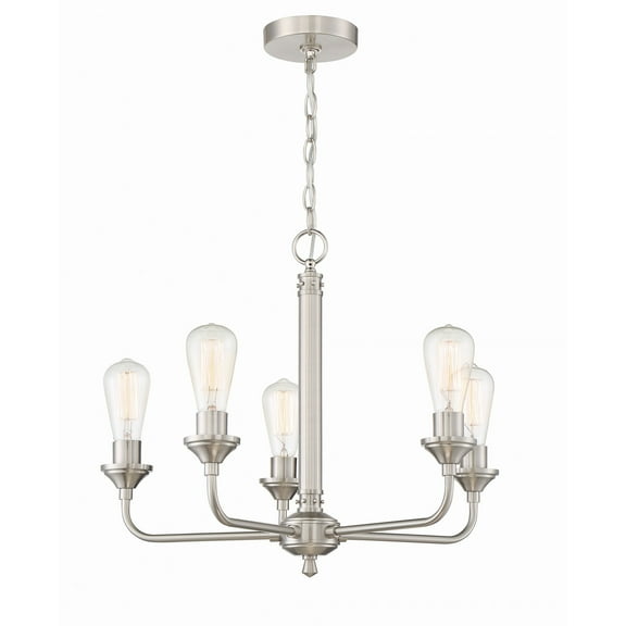 53025-BNK Craftmade Lighting Bridgestone - Five Light Chandelier in Transitional Style - 22.75 inches wide by 18.5 inches high-Brushed Polished Nickel