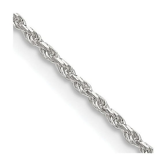 925 Sterling Silver Solid Polished 1.5mm Diam Cut Rope Chain Bracelet 9 Inch Spring Ring - Identification Bracelet for W