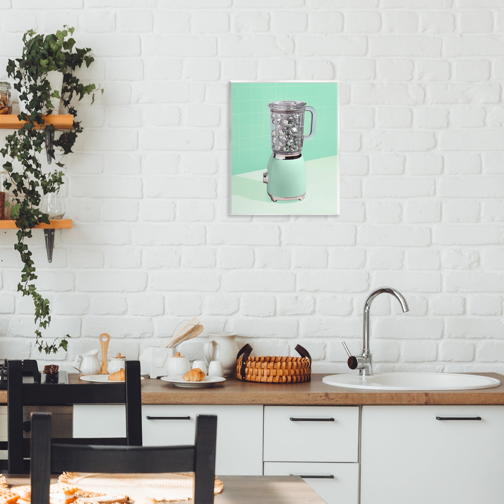 Stupell Industries Disco Drink Blender over Green Wall Plaque Art, design by LISH Creative