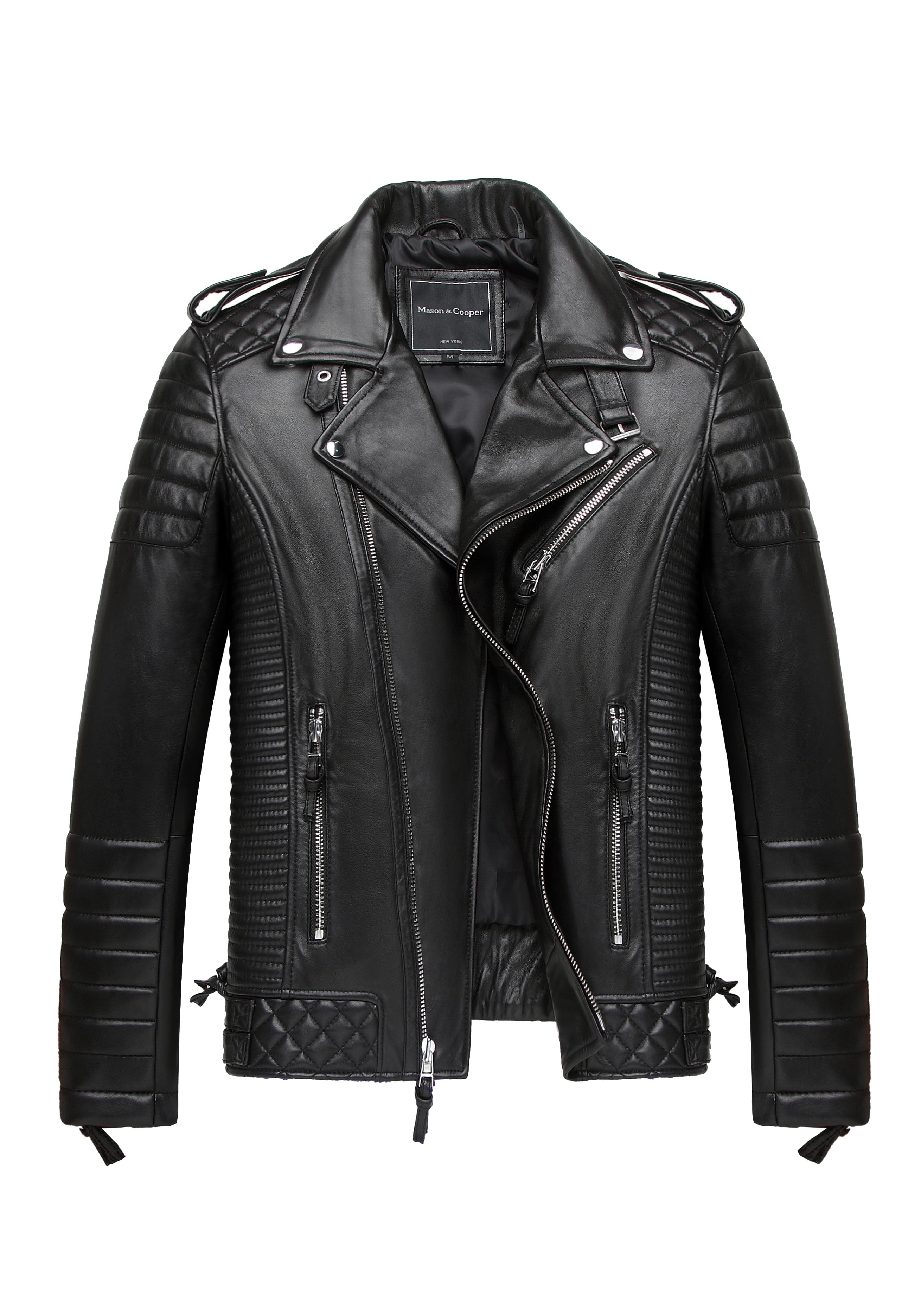 Mason & Cooper Moto Leather Jacket - Walmart.com