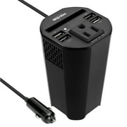 Bapdas 150 Watts Car Cup Power Inverter DC 12V to 110V AC Converter Adapter-Black