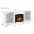 thumbnail image 3 of [Luckynote]TV Stand Electric Fireplace TV Stand with Glass Shelves, 3D Fireplace TV Stand with LED Lights Wood with USB Charging Outlet Modern Television Table Center for TV up to 32-62" White, 3 of 10