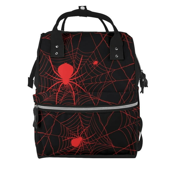 Defioc Red Spider On The Web for Baby Diaper Bag Backpack - Baby Bag for Boys & Girls - Diaper Backpack - Large Travel Diaper Bags- Baby Registry Search & Shower Gifts