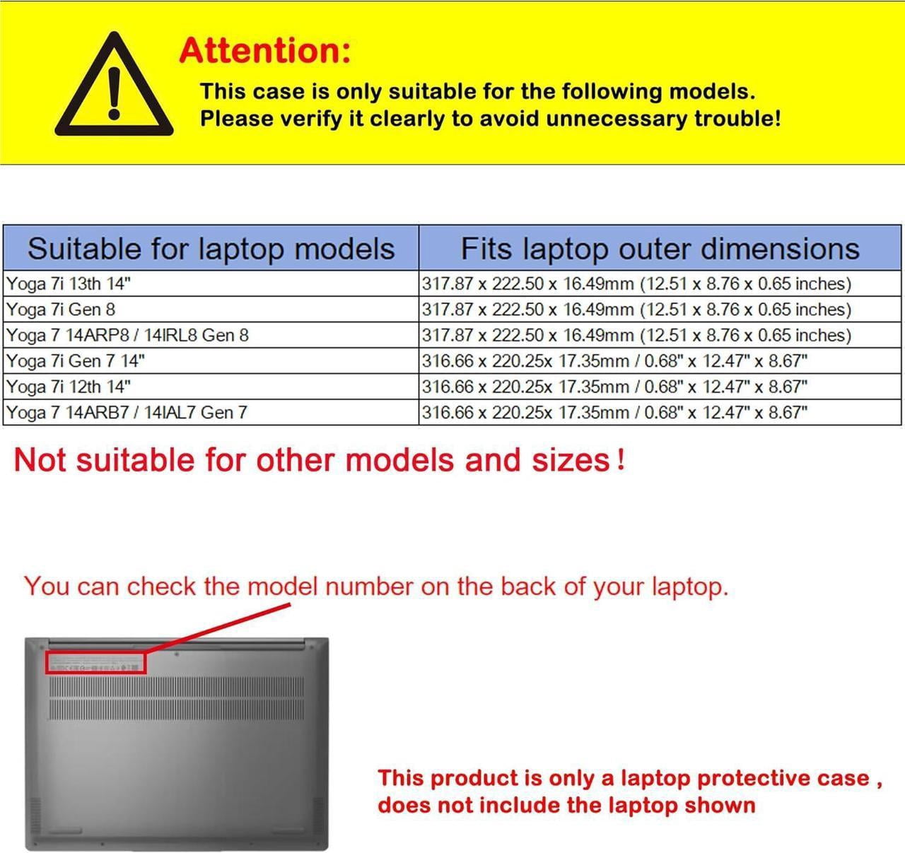 Case Cover for 14 inch 2-in-1 Laptop Lenovo Yoga 7i 7 14ARP8 14IRL8 14ARB7 14IAL7, PU Leather Bag Notebook Protective Shell Sleeve with Pen Holder