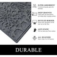 thumbnail image 3 of A1HC All Weather Dirt and Moisture Absorbing Polypropylene(PP) Door Mat with Tire Crumb Rubber Backing, Indoor Outdoor Use, Dark Grey, 24x36 Inch, 3 of 8